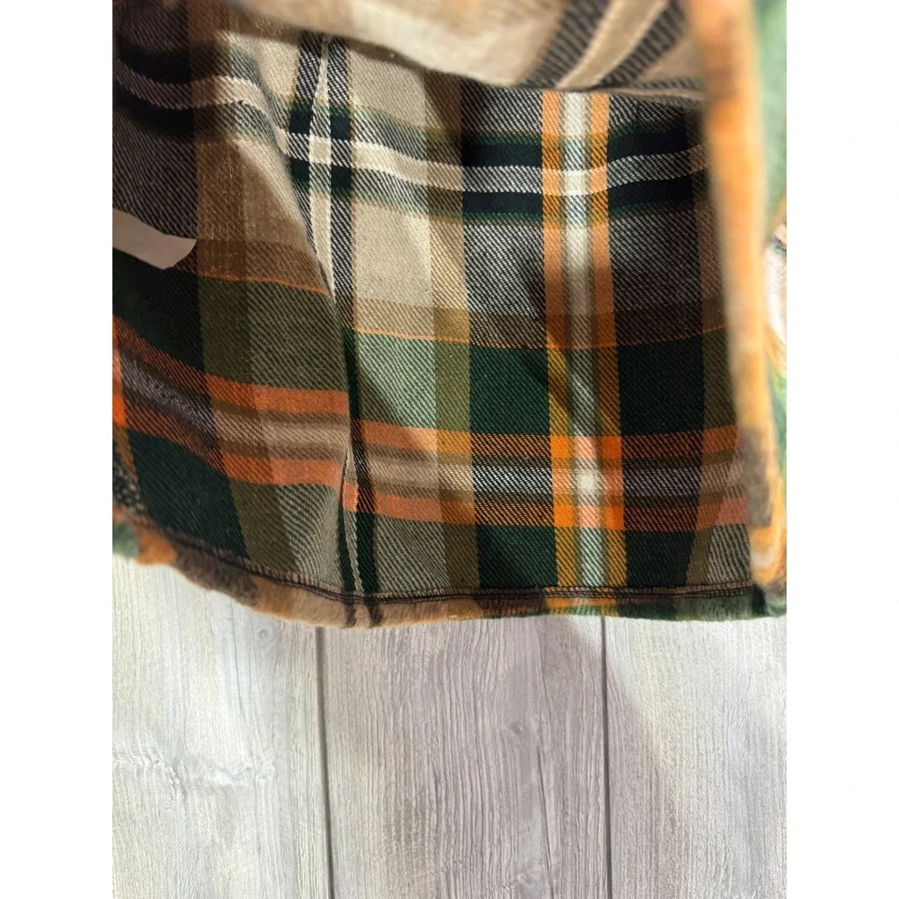 FH2 Fashion Green Orange Plaid Mini Skirt Made in Italy Size S Academic Preppy
